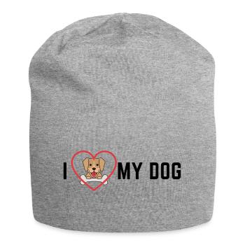 I love my dog! - Jersey-Beanie - Grau meliert - Vorne