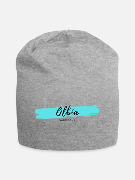 Olbia Sardinien Italien Logo Minimalistisch Blau Himmel - Jersey-Beanie - Grau meliert