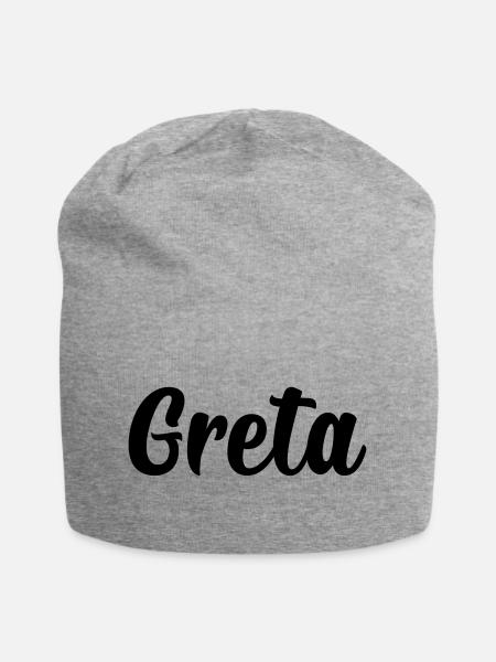 Greta - Jersey-Beanie - Grau meliert