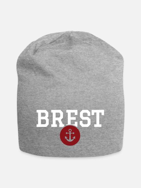 BREST - Ankermedaillon der Marine - Jersey-Beanie - Grau meliert