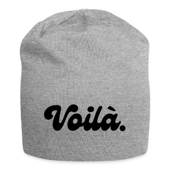 Hier ist eine Geschenkidee - Jersey-Beanie - Grau meliert - Vorne