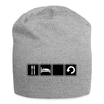 Eat Sleep Repeat - Jersey Beanie - heather grey - Front