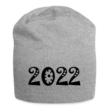 2022 Jahr Mexico Jahreszahl Datum Zahl Anno 22 - Jersey-Beanie - Grau meliert - Vorne