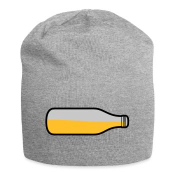 Lying beer bottle - Jersey Beanie - heather grey - Front