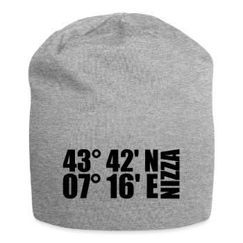 Nizza Koordinaten - Jersey-Beanie - Grau meliert - Vorne