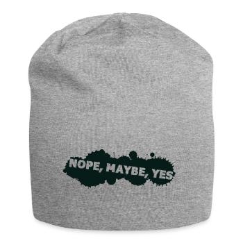 nope maybe yes - Jersey Beanie - heather grey - Front