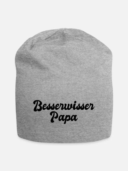 Besserwisser Papa - Jersey-Beanie - Grau meliert