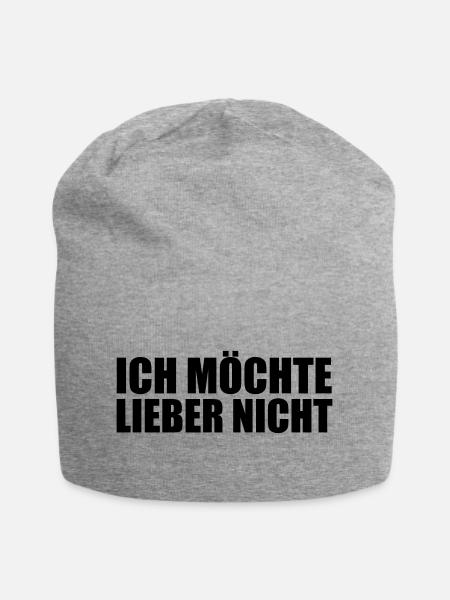 Ich möchte lieber nicht - Jersey-Beanie - Grau meliert