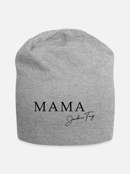 Mama Jeden Tag // Muttertag - Jersey-Beanie - Grau meliert