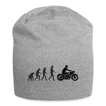 Motorradfahrer - Menschliche Evolution - Jersey-Beanie - Grau meliert - Vorne