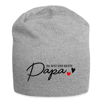 Bester Papa - Jersey-Beanie - Grau meliert - Vorne