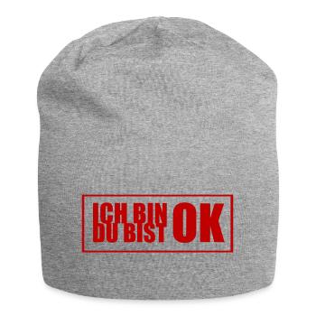 ich bin ok du bist ok - Jersey-Beanie - Grau meliert - Vorne