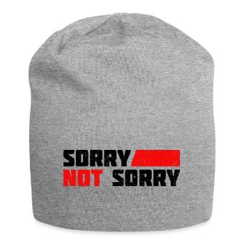 Sorry Not Sorry. Ironic and Funny Design - Jersey Beanie - heather grey - Front