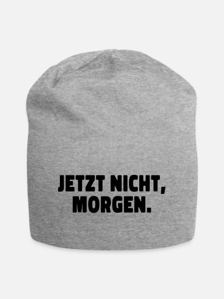 Jetzt nicht, morgen. Prokrastination adhs ass - Jersey-Beanie - Grau meliert
