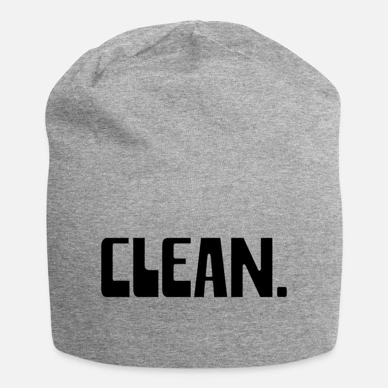 CLEAN - Jersey-Beanie - Grau meliert