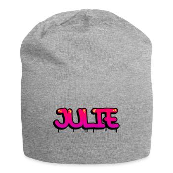 Graffiti-Name Julie - Jersey-Beanie - Grau meliert - Vorne
