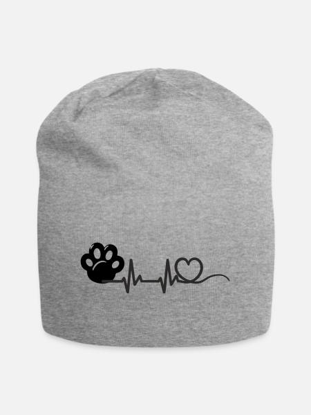 Patte de chat Heartbeat - Bonnet en jersey - gris chiné