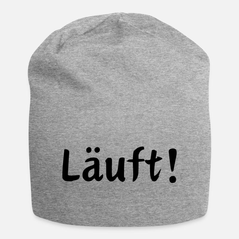 Läuft! - Jersey-Beanie - Grau meliert