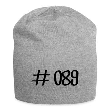 #089 - 089 Vorwahl München Telefon telefonieren - Jersey-Beanie - Grau meliert - Vorne