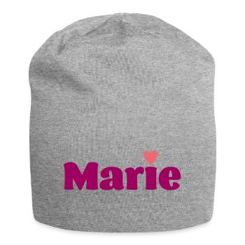 Marie with Heart Gift - Jersey Beanie - heather grey - Front