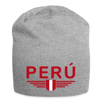 Pérou Design – Couleurs des Andes - Bonnet en jersey - gris chiné - Devant