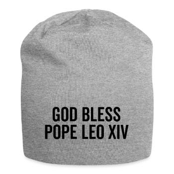 Que Dieu bénisse le pape Léon XIV - Bonnet en jersey - gris chiné - Devant