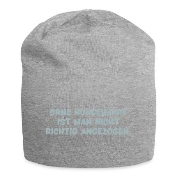 Statement Leben mit Hund = Leben mit Haaren - Jersey-Beanie - Grau meliert - Vorne