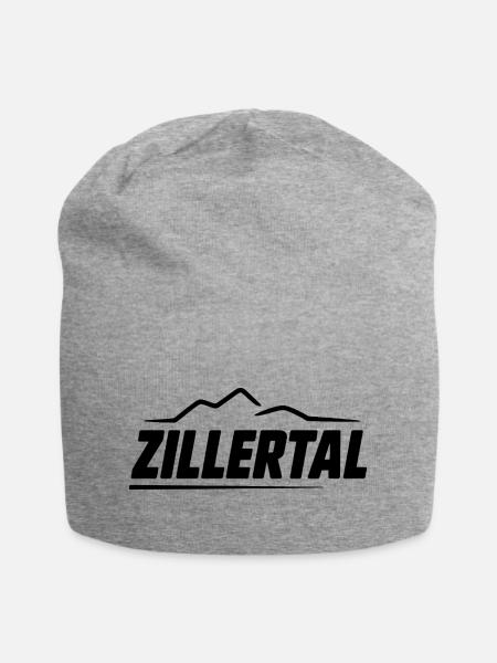Zillertal - Souvenir Design - Jersey-Beanie - Grau meliert