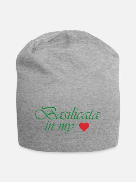 Basilicata in meinem Herzen - Jersey-Beanie - Grau meliert
