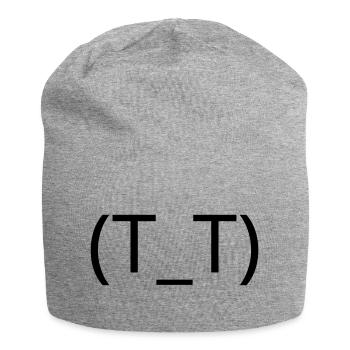 Weinendes Emoticon (T_T) Anime Tränen - Jersey-Beanie - Grau meliert - Vorne
