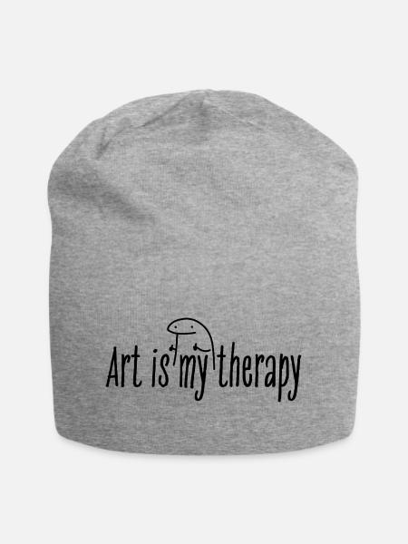 Art is my therapy - Jersey-Beanie - Grau meliert