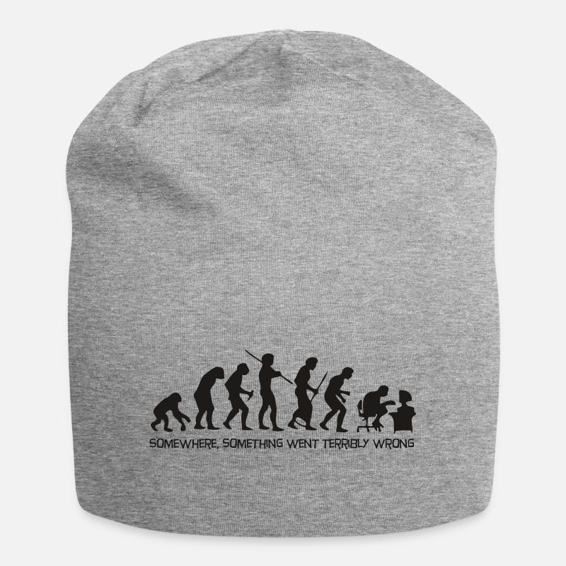 Die Evolution des Menschen - Jersey-Beanie - Grau meliert