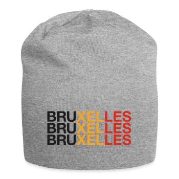 BRUXELLES Bruxelles - Bruxelles Belgique Drapeau belge - Bonnet en jersey - gris chiné - Devant