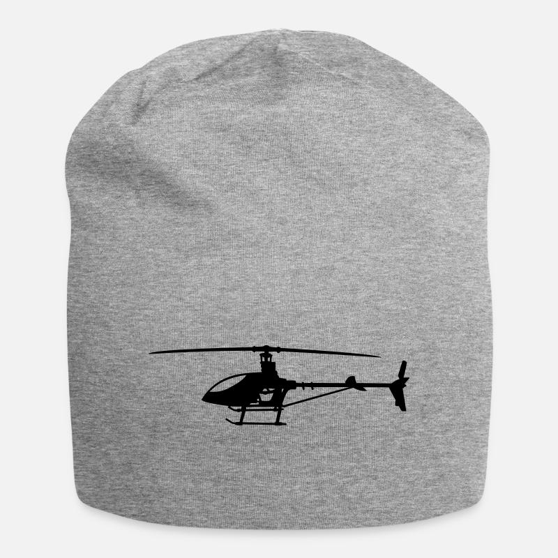 Hubschrauber / Helikopter - Jersey-Beanie - Grau meliert
