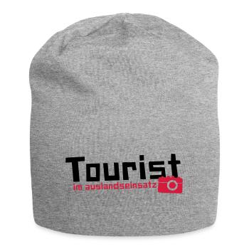 Tourist im Auslandseinsatz - Jersey-Beanie - Grau meliert - Vorne