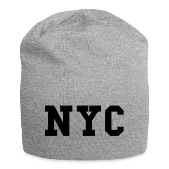 nyc - new york city - Jersey Beanie - heather grey - Front