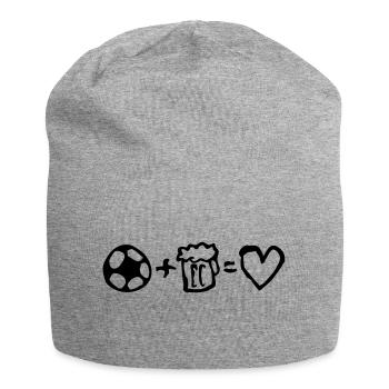 football+beer=love - Bonnet en jersey - gris chiné - Devant