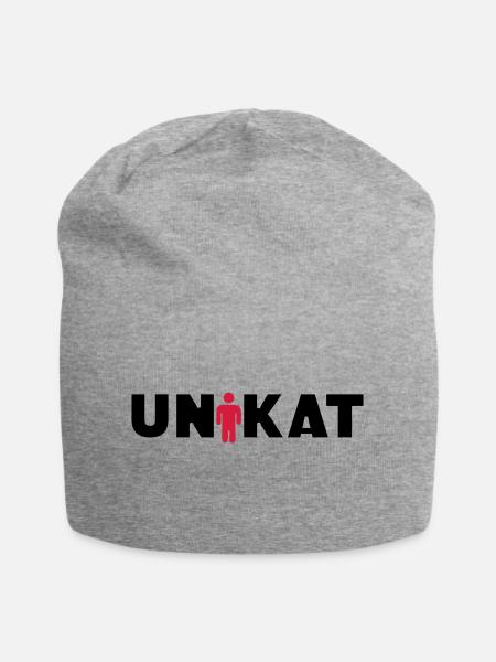 Unikat - Jersey-Beanie - Grau meliert