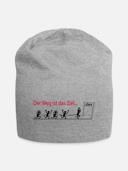 Der Weg ist das Ziel - Marathon - Jersey-Beanie - Grau meliert