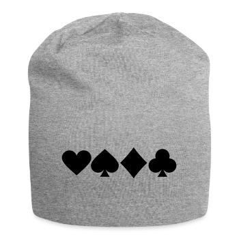 Kartendeck - Jersey-Beanie - Grau meliert - Vorne