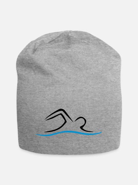 SCHWIMMEN - Jersey-Beanie - Grau meliert