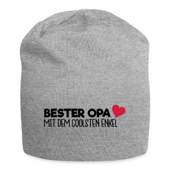 Bester Opa - Enkel - Jersey-Beanie - Grau meliert - Vorne