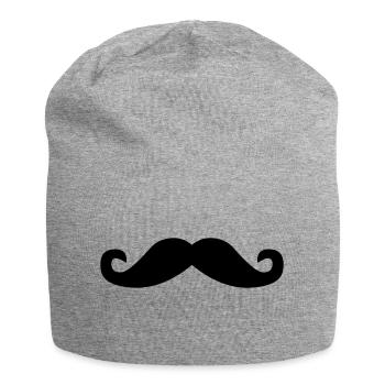 Schnurrbart - Jersey-Beanie - Grau meliert - Vorne