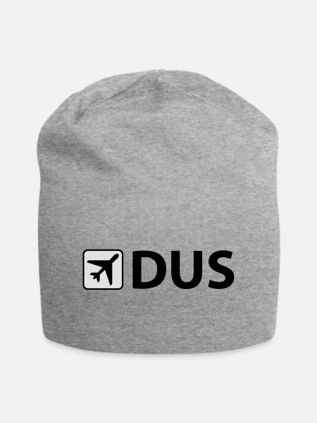 Airport - Flughafen - DUS - Düsseldorf - 3 Letter - Jersey-Beanie - Grau meliert