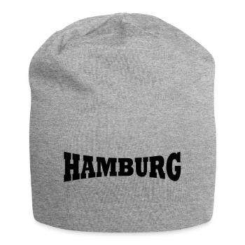 Hamburg Schriftzug - Jersey-Beanie - Grau meliert - Vorne
