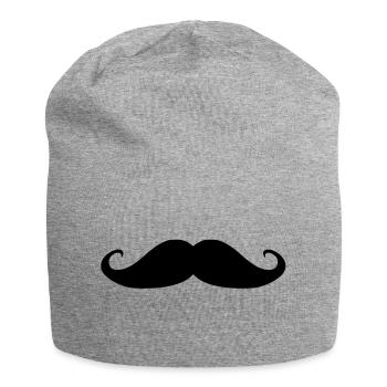 moustache - Bonnet en jersey - gris chiné - Devant