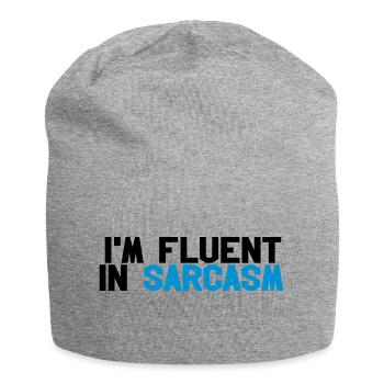 Fluent in sarcasm - Jersey-Beanie - Grau meliert - Vorne