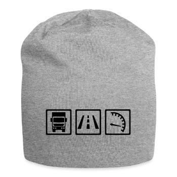 LKW - Jersey-Beanie - Grau meliert - Vorne