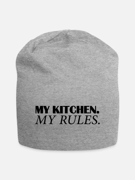my kitchen my rules - Jersey-Beanie - Grau meliert