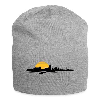 Skyline - Küste Heiligenhafen - Jersey-Beanie - Grau meliert - Vorne